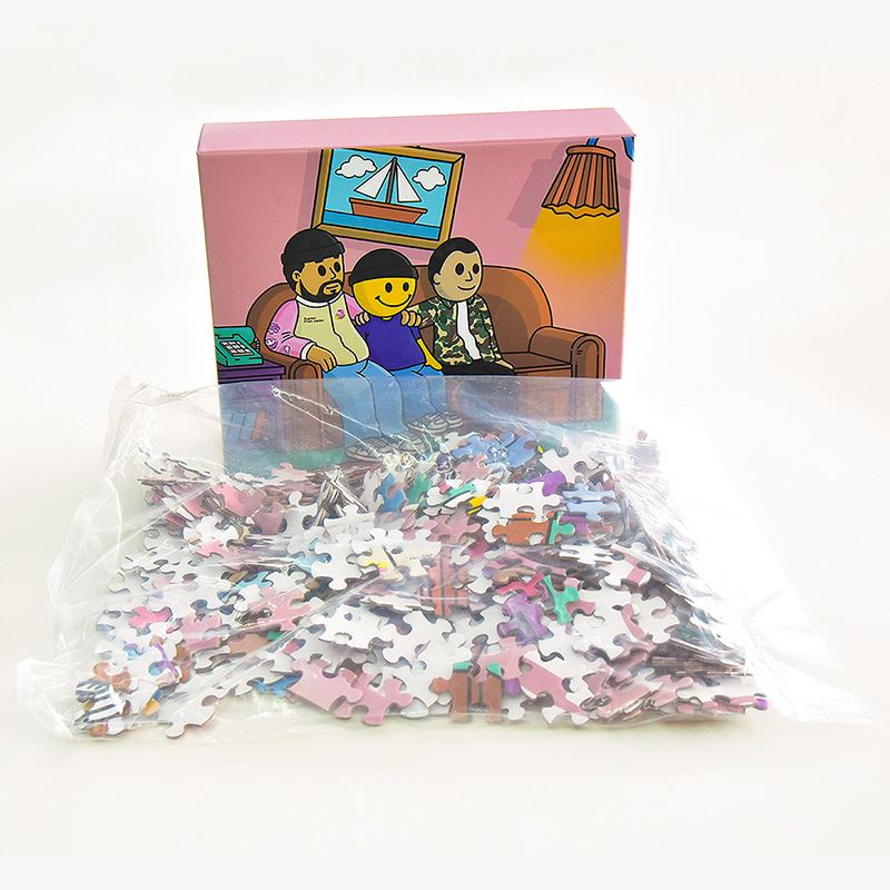 Kreslené papierové ploché puzzle